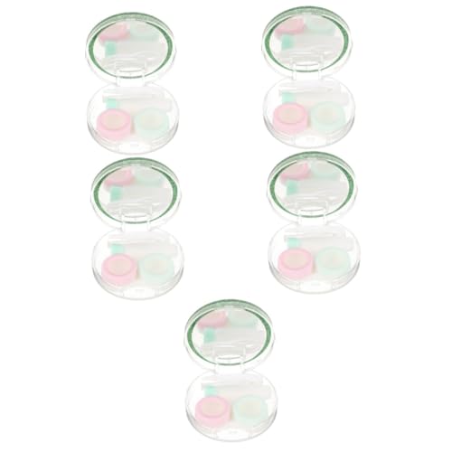 Gatuida 5 Sätze Kontaktlinsenbehälter Kleiner Plastikbehälter Spiegelfolie Taschenlinsenhalter Objektivbehälter Kontaktlinsen-Organizer Make-up-linsenhalter Reisen Glitzerpulver Glas Blitz von Gatuida