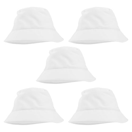 Gatuida 5 Stück Fischerhut Für Eimerhüte Für Sonnenhut Für Kleinkinder Handbemalte Kappe Für Sonnenkappe Für Jungen Eimerhut Leer Sommerhut Tuch Unisex Weiß von Gatuida