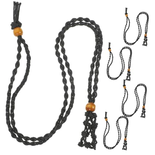 Gatuida 5 Stück Handgefertigter Verstellbarer Netzanhänger für Halsketten Natürlicher Steinhalter aus Gewachster Schnur Stabiler Edelstein Schmuckhalter für DIY Schmuck und Perlen von Gatuida