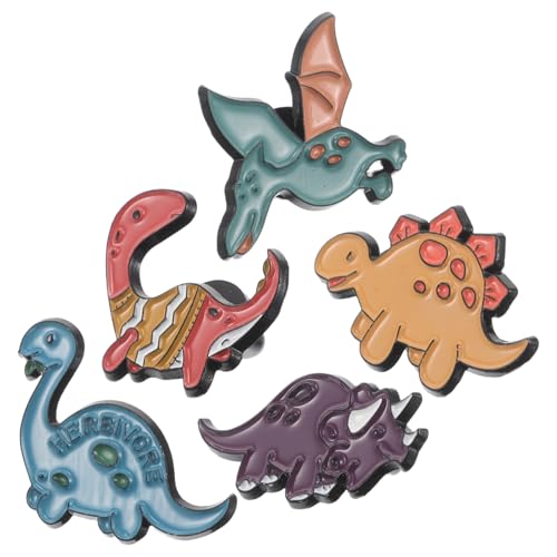 Gatuida 5 Stück Dinosaurier Emaille Anstecknadeln Metall Broschen für Damen Kleidung Taschen Jacken Süße Tiermotiv Pins von Gatuida