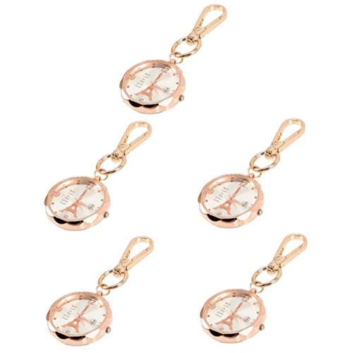 Gatuida 5 Stück Krankenschwester-Brustuhr Krankenschwester-Uhr Vintage-Uhr Einfache Uhr Stethoskop-Uhr Klassische Taschenuhr Einziehbare Taschenuhr Leuchtende Uhr Brosche von Gatuida