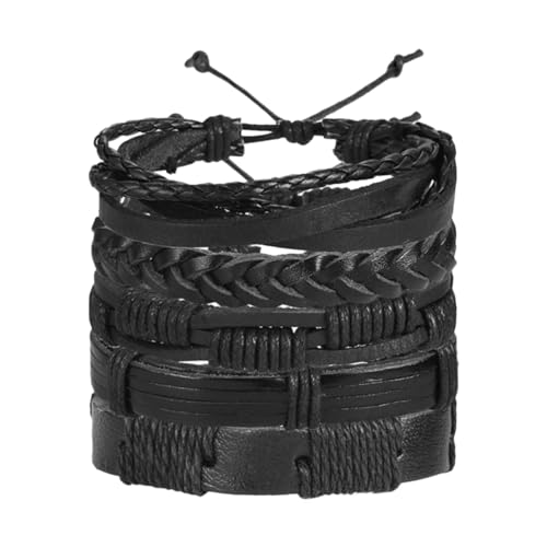 Gatuida 5 Stück Lederarmband für Herren Teiliges Verstellbares Retro Armband mit Einzigartigem Design für Chic und Auffällig als von Gatuida