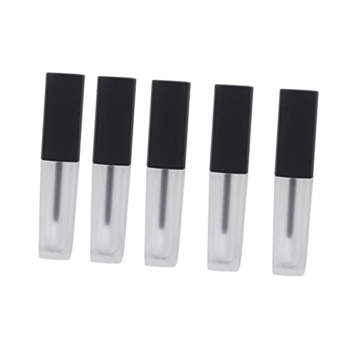 Gatuida 5 Stück Leere Lipgloss Flaschen Nachfüllbare Reiseflaschen für Kosmetik Matte Schwarze Behälter für Damen für Reisen oder Proben von Gatuida