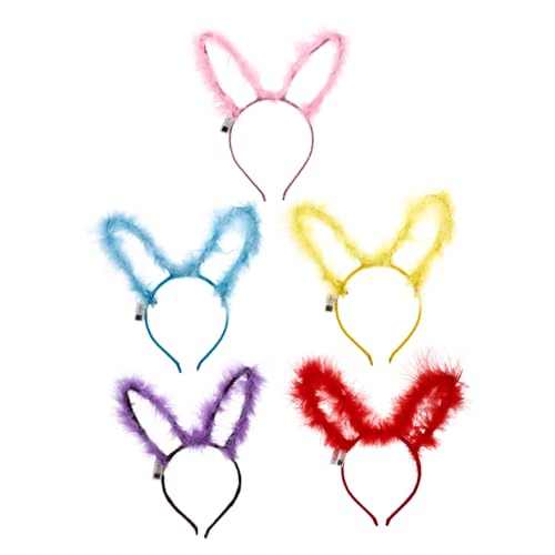 Gatuida 5 Stück Leuchtendes Hasenohren Haarreif Teilig Flauschig Stirnband für Party Cosplay Karneval Ostern Weihnachten Verstellbar Rutschfest als Fotorequisite von Gatuida