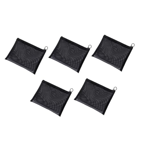 Gatuida 5 Stück Mittlere Schwarze Mesh Kosmetiktaschen Leichte Tragbare Reiseetuis Praktische Organizer für Make up und Toilettenartikel Platzsparend und Strapazierfähig für Alltag und von Gatuida