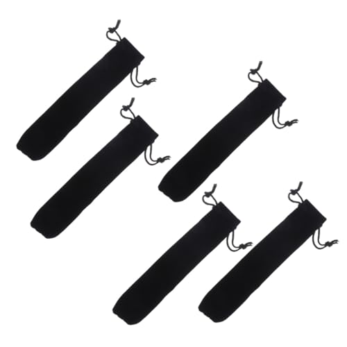 Gatuida 5stücke Stiftverpackung Geschenkbeutel Stifthülle Bleistifthalter Einzelne Stifttasche Mit Kordelzug Schwarz von Gatuida