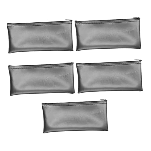 Gatuida 5 Stück Stilvolle PU Leder Mikrofon Transporttasche Zipper Organizer für Drahtlose und Kleine Musikaccessoires Vielseitig und Elegant von Gatuida