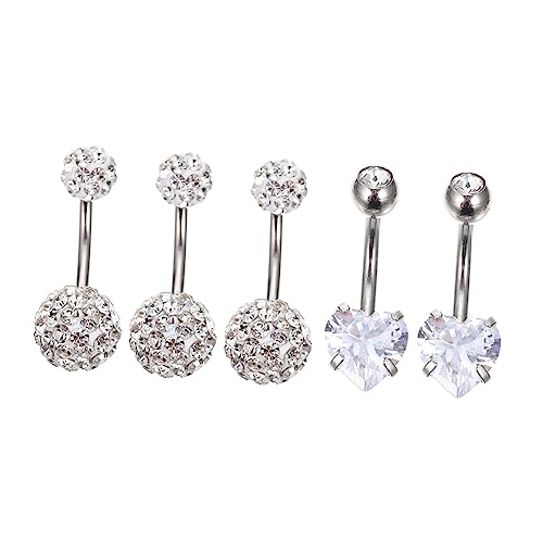 Gatuida 5 Stück Teiliges Bauchnabelpiercing mit Zirkonia Stilvolle Bauchschmuck Accessoires für Frauen für Tanz Festivals und Partys von Gatuida