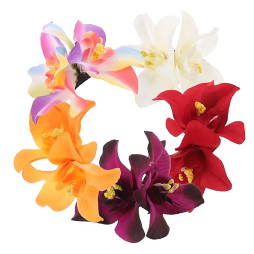 Gatuida 5 Stück Teiliges Blumen haarklammern für Mädchen Künstliche Blüten haarschmuck Stabile Haarklammern mit Starkem Griff Bunte Hawaii style Haarspangen für Urlaub Hochzeit und Alltag von Gatuida