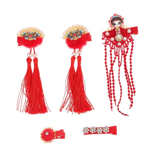 Gatuida 5 Stück Teiliges Chinesisches Haaraccessoire Set mit Quasten für Mädchen Neujahr Haarnadeln für Kostüme Feiern und Alltag von Gatuida