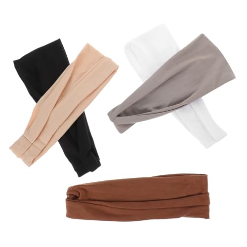 Gatuida 5 Stück Teiliges Elastisches Baumwoll Stirnband Atmungsaktiv und Schweißabsorbierend Vielseitig für Yoga Laufen Fitness Unisex Sport Haarband in Braun Khaki von Gatuida