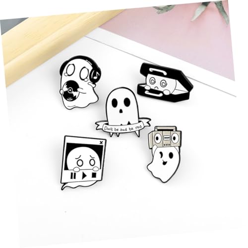 Gatuida 5 Stück Teiliges Emaille lapel pin Niedlichen Geistermotiven Leichte Broschen für Rucksack Kleidung und Koffer Dekorative Anstecknadeln für Jacken Hüte und Schals von Gatuida
