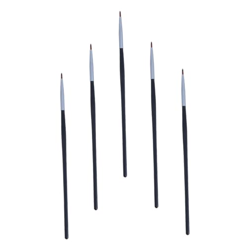 Gatuida 5 Stück Teiliges Eyeliner und Lippenpinsel Präzise Applikation Kompakt und Handlich für Feine Striche bei Augen und Lippen Make Up Tragbar für Unterwegs Schwarze Pinselköpfe von Gatuida
