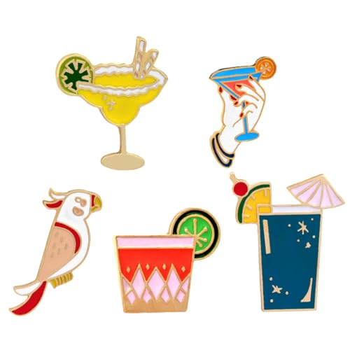 Gatuida 5 Stück Teiliges Hawaii Broschen Cartoon Anstecknadeln aus Legierung für Damen Jacken Kleidung Taschen Dekoration Modische Schmuckaccessoires von Gatuida