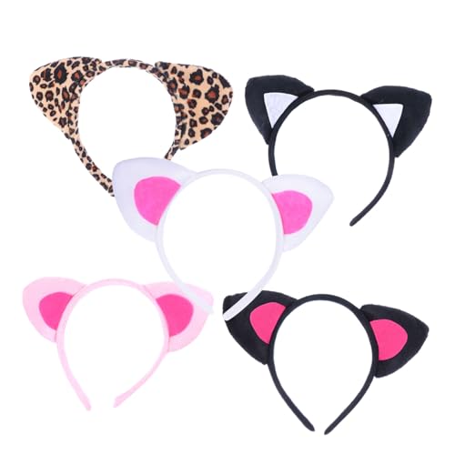 Gatuida 5 Stück Teiliges Katzenohren Stirnband Niedlich Katzenkostüm Haarreif Kopfstück für Cosplay Party Foto Requisiten Mädchen Zubehör von Gatuida