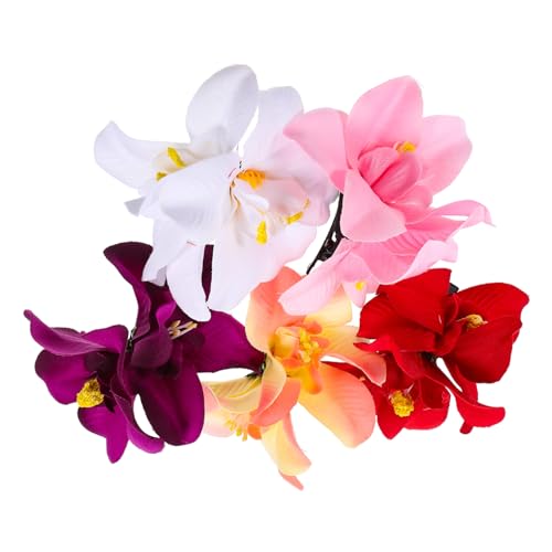 Gatuida 5 Stück Teiliges Kleine Haarklammern mit Doppelter Orchideen Blumenverzierung Bunte Haarschmuck Accessoires für Mädchen Süße Haarspangen zum Fixieren von für Alltag und Besondere von Gatuida