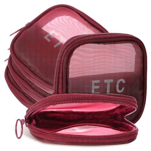 Gatuida 5 Stück Teiliges Mesh Kosmetiktaschen Transparente Leichte Schminktaschen mit Reißfestem Verschluss Multifunktionale Kulturtaschen für Damen als Reise Organizer und Beautycase von Gatuida