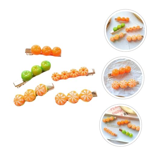 Gatuida 5 Stück Teiliges Obst Haarspangen Japanischer Stil Leichte Metallische Haarclips in Orange Dekorative Haaraccessoires für Damen Bequem zum Fixieren und Styling von Lockerem Haar von Gatuida