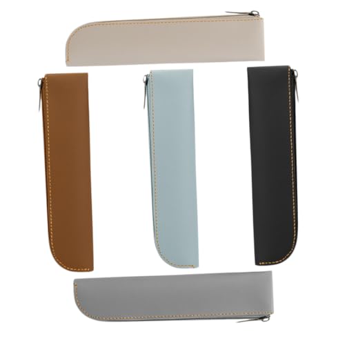 Gatuida 5stücke Federmäppchen Aus Pu-Leder Mit Reißverschluss Großes Stifteetui Tragbarer Stift Organizer Für Schule Und Büro Praktische Schreibwaren Tasche von Gatuida