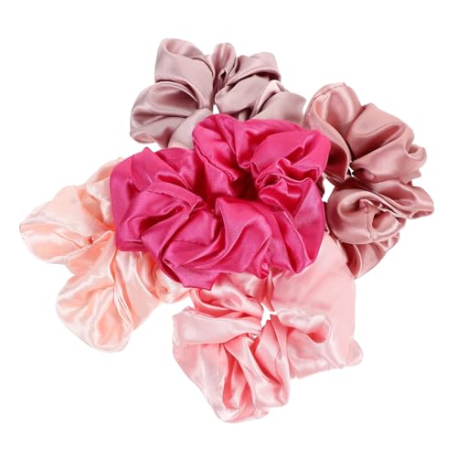 Gatuida 5 Stück Teiliges Satin Haargummi Oversized Scrunchies Elastische Haarbänder für Dickes Haar Sanft und Schonend Farbenfrohe Haarschleifen für Damen und Mädchen für Alltag und Party von Gatuida