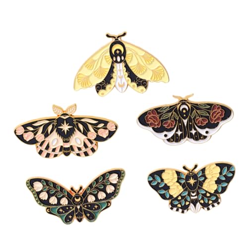 Gatuida 5 Stück Teiliges Schmetterling Emaille Anstecknadeln Set aus Langlebiger Legierung Bunte Insektenbroschen für Kleidung Rucksäcke Hüte und Schals Einfach zu Befestigen und von Gatuida