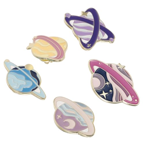 Gatuida Planeten Brosche Aus Legierung Emaille Anstecknadel Für Frauen Bunte Brosche Langlebig Und Empfindlich Für Rucksäcke Und Kleidung 5 Stück von Gatuida