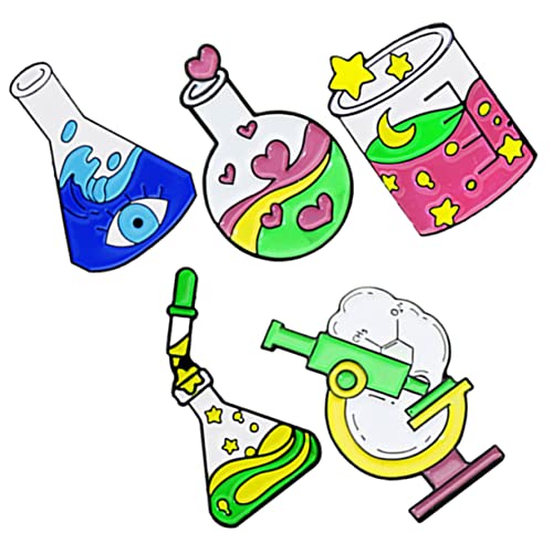 Gatuida 5 Stücke Labor Broschen Satz Wissenschafts Emaille Pins Abzeichen für Damen Mikrobiologie für Kleidung und Rucksack von Gatuida