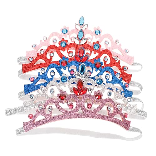 Gatuida 5 Stück Teiliges Stirnband Elastisch Hautfreundlich mit Funkelnden Strasssteinen Geeignet für Junge Mädchen Kleinkinder und Mädchen für Fotos und Alltag von Gatuida