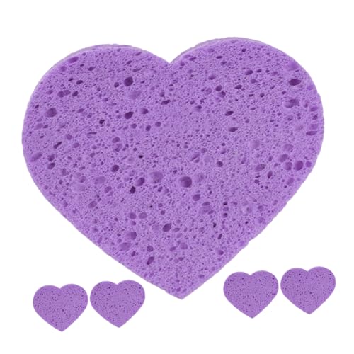 Gatuida 5stücke Herzförmige Wiederverwendbare Kosmetikschwämme Für Gesicht Peeling-maske Make-up-entferner Aus Weicher Baumwolle von Gatuida