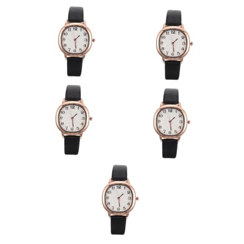 Gatuida 5stücke Retro Damen Armbanduhr Mit Pu-Armband Elegante Quarz-Uhr Im Vintage-Stil Für Alltag Und Besondere Anlässe Schickes Design Für Frauen von Gatuida