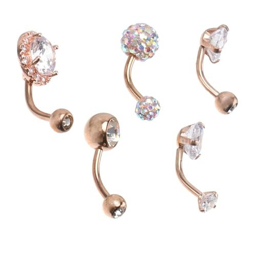 Gatuida 5stücke Bauchnabelringe Nabelpiercingschmuck Aus Und Edelstahl Für Frauen Nabelnageldekor Nabelring Schmuck Für Straße Party Tanz von Gatuida