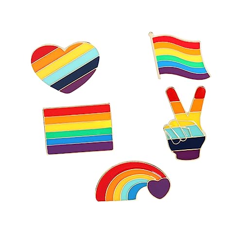 Gatuida 5 Stücke Regenbogen Broschen Anstecker Kreative Lgbt Dekoration für Kleidung Taschen und Hüte von Gatuida