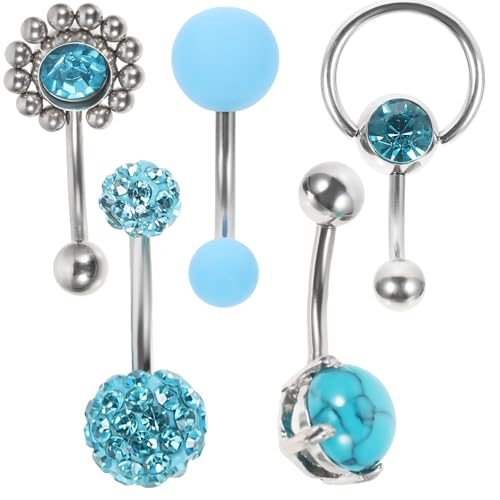 Gatuida 5stücke Bauchnabelringe Für Frauen Mit Nabelpiercing-ringen Aus Edelstahl Zartes Design Für Tanz Festivals Und Partys Langlebig Und Rostfrei von Gatuida