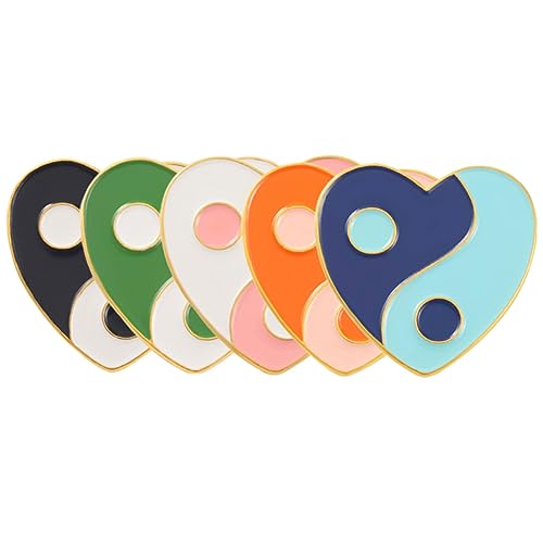 Gatuida 5Stücke Teiliges Tai Chi Broschenset Legierung Metallanstecker für Kleidung Taschen Stilvolle Anstecknadeln von Gatuida