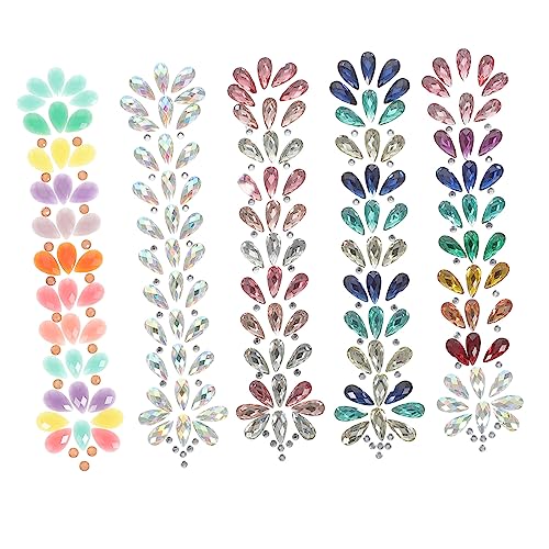 Gatuida 5blätter Bögen Haar-schmuck Glitzer Gesicht Edelsteine Aufkleber Für Halloween Party Rave Musik Festival Körperschmuck Gesichtsjuwelen Strasssteine Sicher Und Einfach von Gatuida