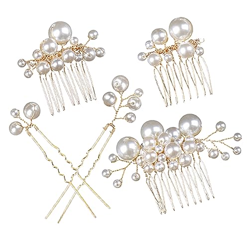 Gatuida 5stücke Perlen Haarschmuck Für Braut Hochzeit Haarkamm Mit Perlen Für Damen Haarnadel-clip Für Brautjungfern Haar Clips Als Hochzeitszubehör Haarschmuck Für Besondere von Gatuida