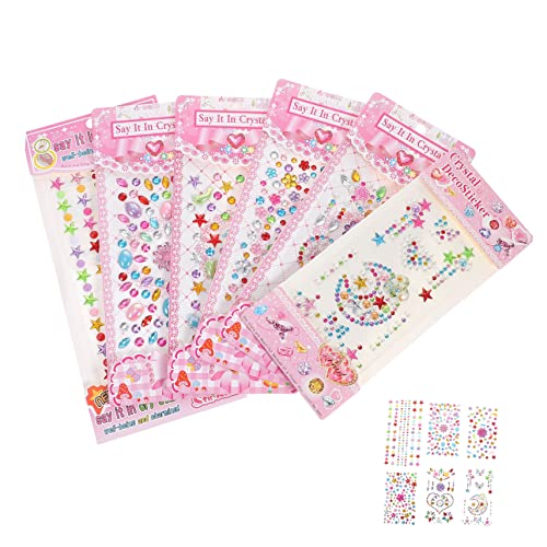 Gatuida 6 Blätter Selbstklebende Gesichtsschmuck Sticker Strasssteine DIY Glitzersteine für Halloween Festival Make Up Einfache Anwendung Rückstände Auffällige Körper Dekoration von Gatuida