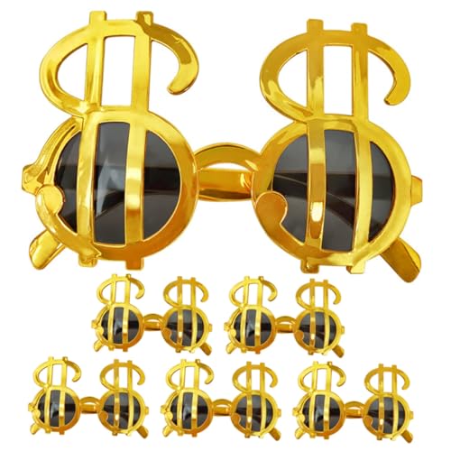 Gatuida 6 Paare Dollarzeichen Sonnenbrillen Partybrille Kostümbrille aus Robustem PP Material Leicht und Wiederverwendbar als Partyzubehör und Geburtstagsgeschenk für Erwachsene Gatuida 6 Paare Dollarzeichen Sonnenbrillen Partybrille Kostümbrille aus Robustem PP Material Leicht und Wiederverwendbar als Partyzubehör und Geburtstagsgeschenk für Erwachsene von Gatuida