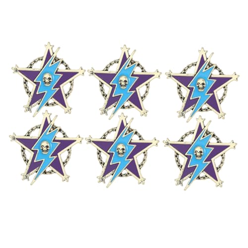 Gatuida 6 Stück Fünf-pointed Star Broschen Vintage Stil Metall Anstecknadeln für Anzüge Hüte Rucksäcke Retro Fünf-zackiger Stern Pin Damen Herren Kleidungsdeko von Gatuida