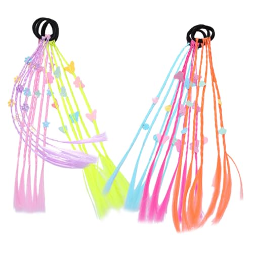 Gatuida 6 Stück Kinderperücke Stirnband farbige haarverlängerungen für Bands Haarband Kopfschmuck Haarverlängerung mit Haargummis Haarverlängerungen für Zöpfe Kopfbedeckung Harz von Gatuida