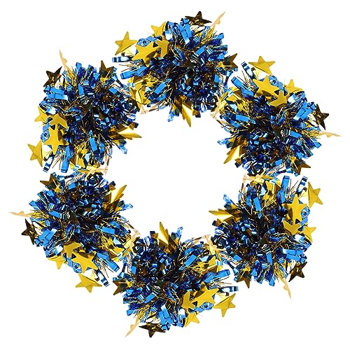 Gatuida 6 Stück Metallische Cheerleader Pompons Wiederverwendbare Handblumen für Tanz Sportevents Karnevalsfeiern für Cheerleading und Kindertanzgruppen von Gatuida