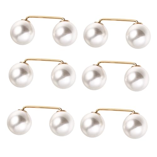 Gatuida 6 Stück Modische Perlenbroschen Sicherheitsnadeln Damen Anstecknadeln für Kragen Pullover Schal und Kleidungszubehör Elegante Lapel Pins zur Kleidfixierung von Gatuida