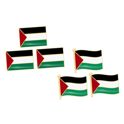 Gatuida 6 Stück Palästina Flaggen Broschen Metall Langlebige Anstecknadeln für Herrenanzüge Kleidung Pins Vielseitige Flaggenabzeichen für Jacken Hüte und Taschen von Gatuida