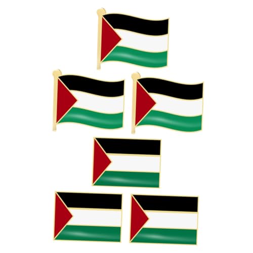 Gatuida 6 Stück Palästina Flaggen Broschen aus Metall Quadratisch und Wehende Form Anstecknadeln für Hemden Jacken Rucksäcke und Kleidung Nationalflaggen Pins für Herren und Damen von Gatuida
