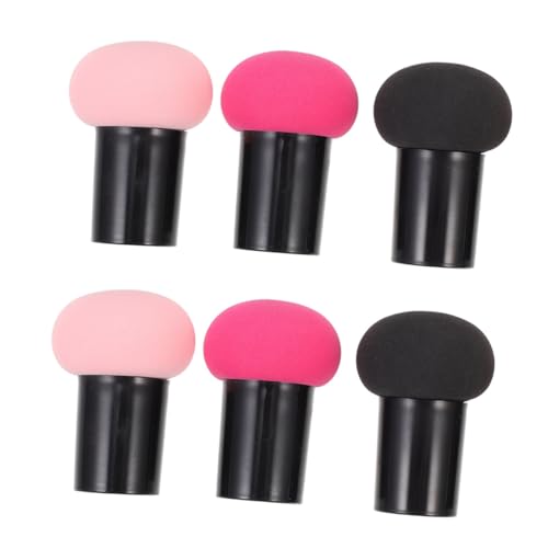 Gatuida 6 Stück Pilzförmige Make Up Schwämme Trocken Nass Puderpuffs für Foundation Concealer Sanfte Haut Starker Makeup Tools für Mädchen Farbmix Rosa Schwarz von Gatuida