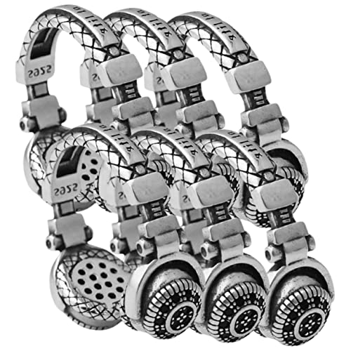 Gatuida 6 Stück Punk Ringe Herren Damen Offene Kopfhörer Form Schmuck Accessoires Verstellbare Dekorative Finger Ringe Für Partys Und Alltag von Gatuida