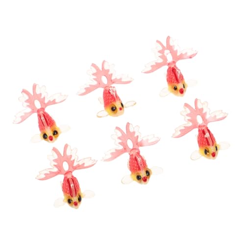 Gatuida 6 Stück Resin Goldfisch Anhänger Leichte Bunte Schmuckanhänger für DIY Armbänder Halsketten und Ohrringe Stabile Harz Charms für Kreatives Schmuckbasteln von Gatuida