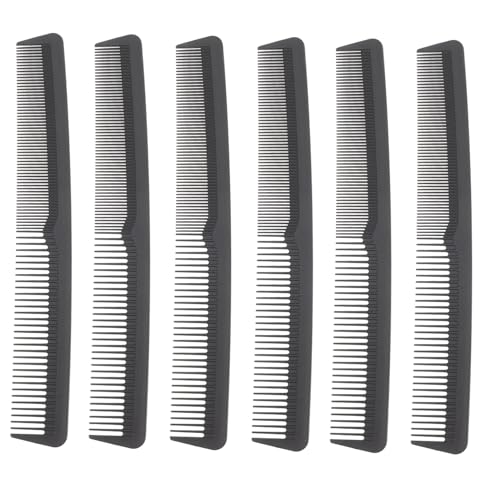 Gatuida 6 Stück Teiliges Carbonfaser Doppelzahn Haarkämme für Damen und Herren Feine und Grobe Zähne Antistatisch Robust Professionell für Salon und Zuhause Sanft Entwirrend Angenehm der von Gatuida