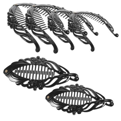 Gatuida 6 Stück Teiliges Dekorative Haarklammern in Blumen und Fischform Einfache Schwarze Haarspangen Schonend Haltend Haarschäden Vielseitig für Damen und Verschiedene Haarfarben von Gatuida