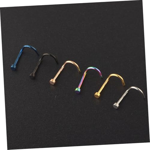 Gatuida 6 Stück Teiliges Edelstahl Nasenring Flache Nasenstecker Unisex Piercing Schmuck Langlebig Angenehm zu Tragen für Damen und Herren von Gatuida